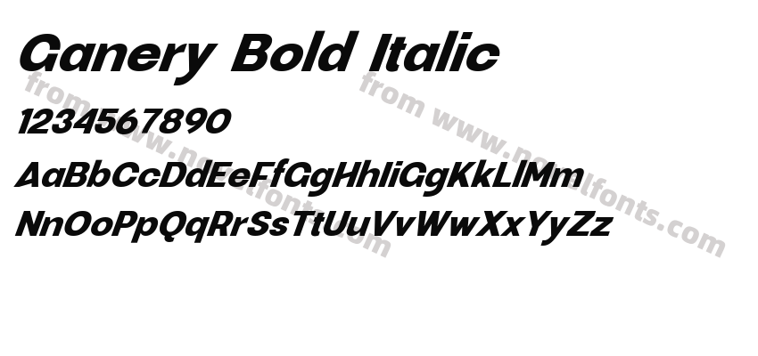 Ganery Bold ItalicPreview