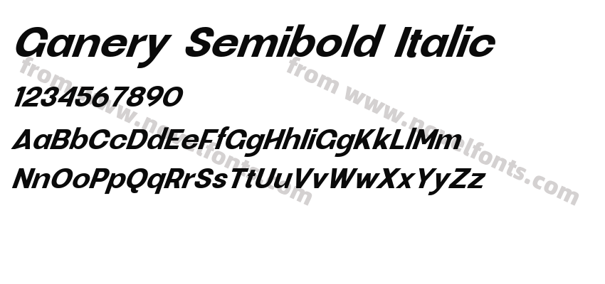 Ganery Semibold ItalicPreview