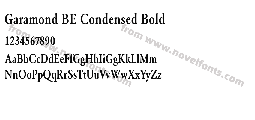 Garamond BE Condensed BoldPreview
