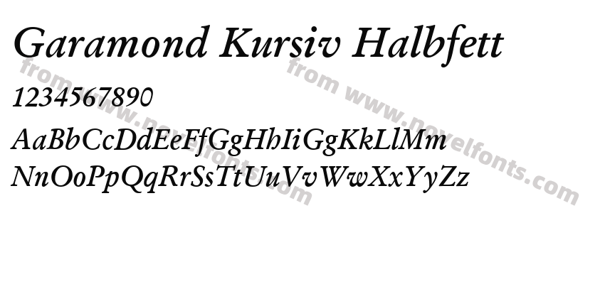 Garamond Kursiv HalbfettPreview