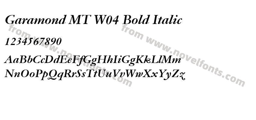 Garamond MT W04 Bold ItalicPreview