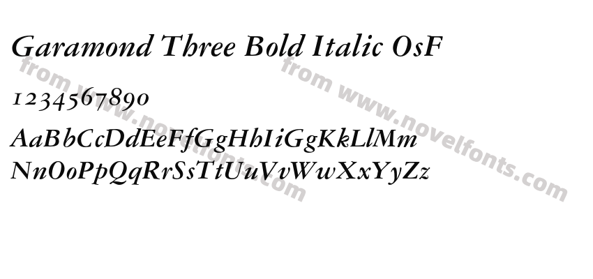 Garamond Three Bold Italic OsFPreview