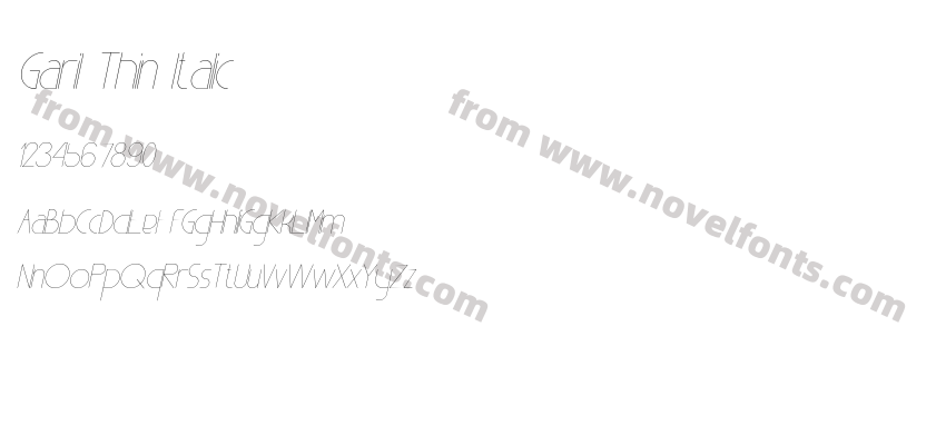 Garil Thin ItalicPreview