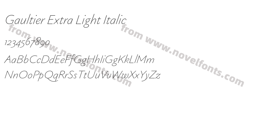 Gaultier Extra Light ItalicPreview