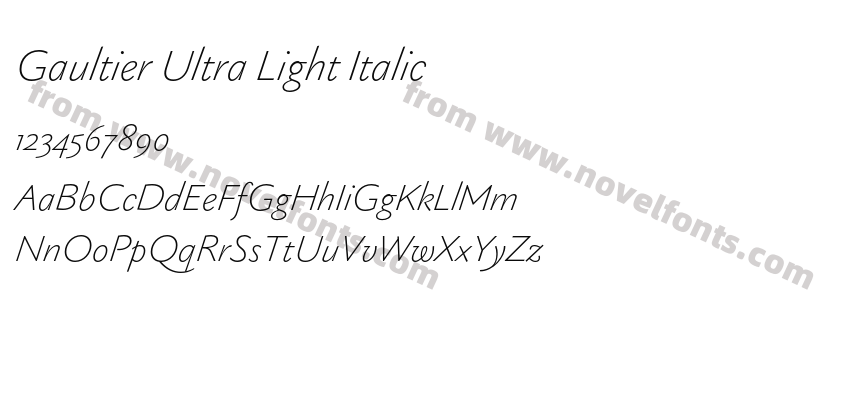 Gaultier Ultra Light ItalicPreview