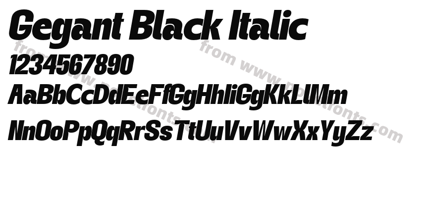 Gegant Black ItalicPreview