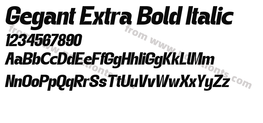 Gegant Extra Bold ItalicPreview