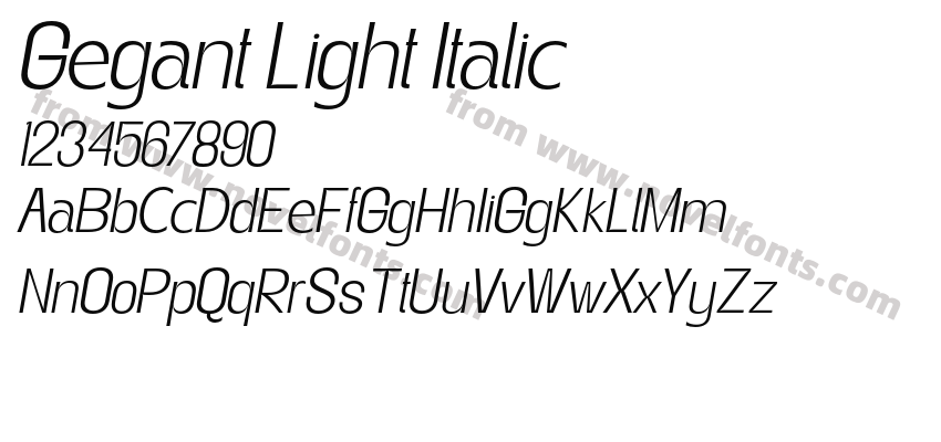 Gegant Light ItalicPreview