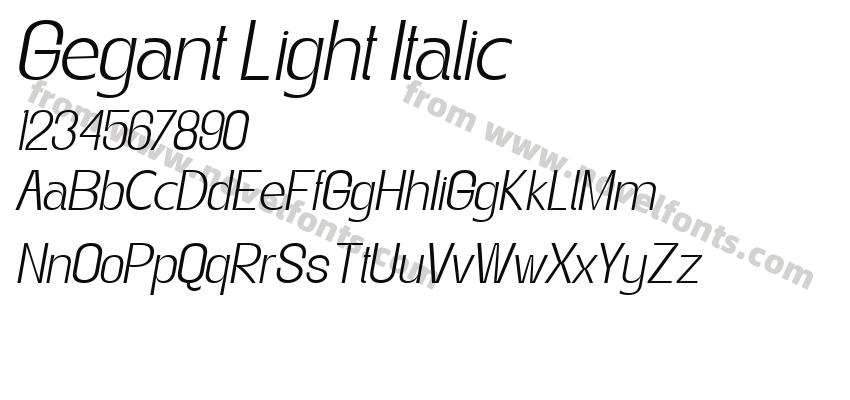 Gegant Light ItalicPreview