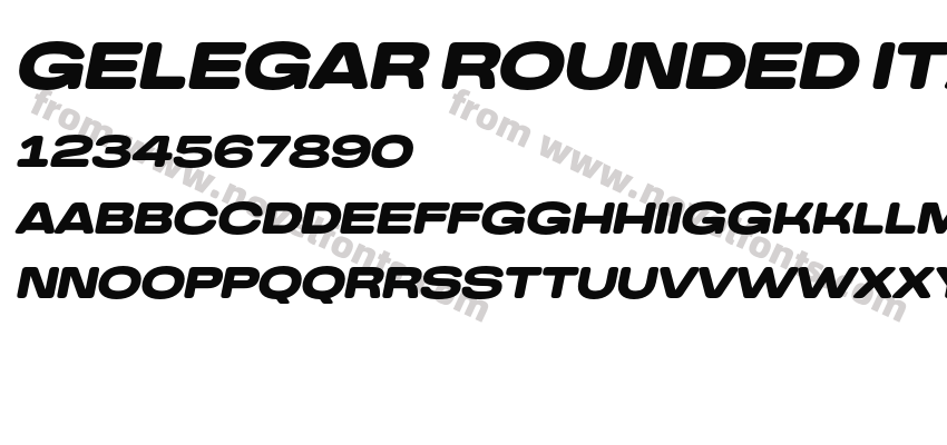 Gelegar Rounded ItalicPreview