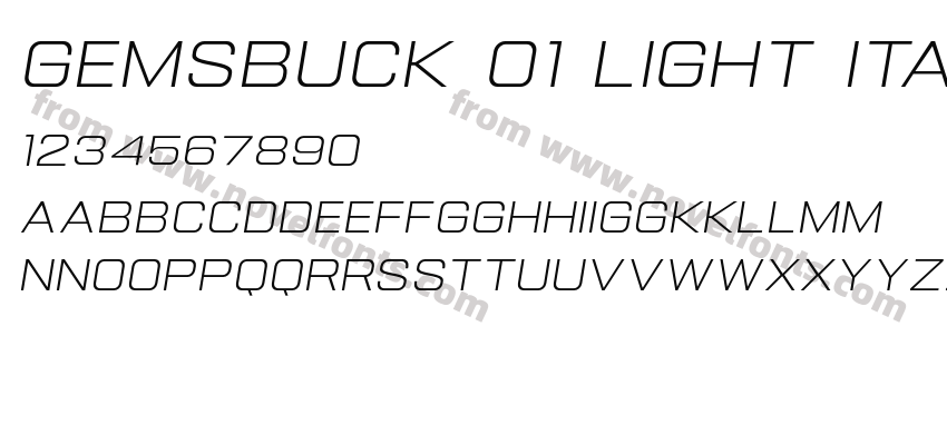 Gemsbuck 01 Light ItalicPreview