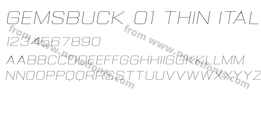 Gemsbuck 01 Thin ItalicPreview