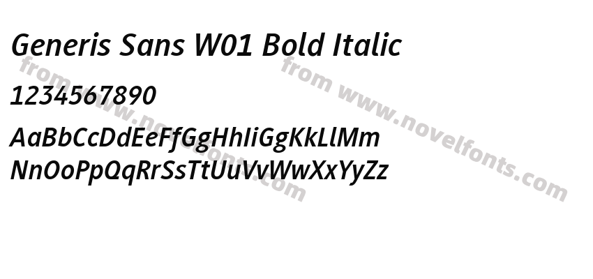 Generis Sans W01 Bold ItalicPreview
