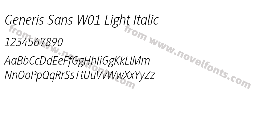 Generis Sans W01 Light ItalicPreview