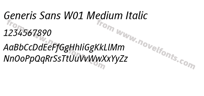 Generis Sans W01 Medium ItalicPreview