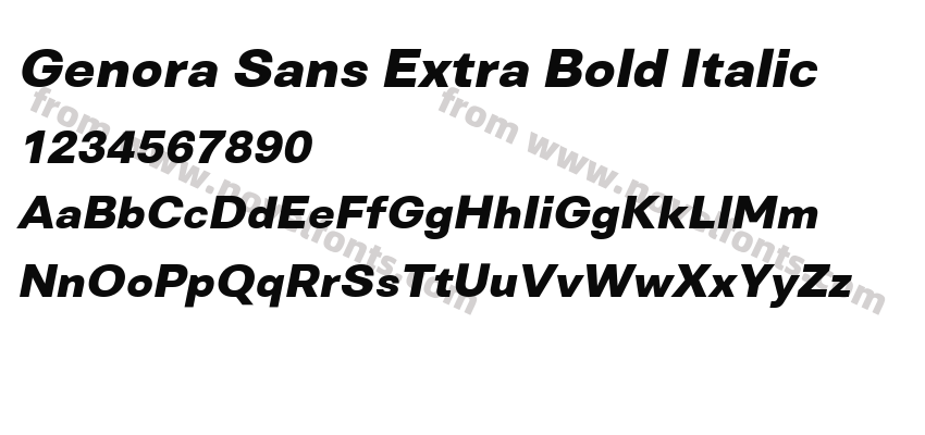 Genora Sans Extra Bold ItalicPreview
