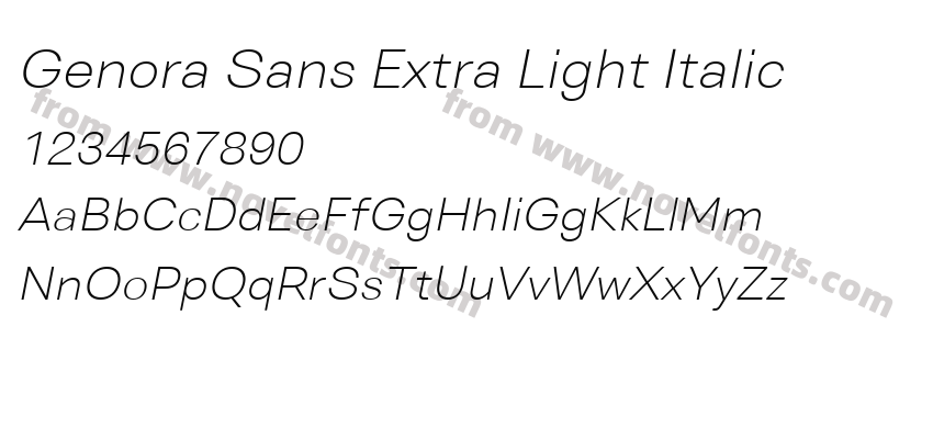 Genora Sans Extra Light ItalicPreview