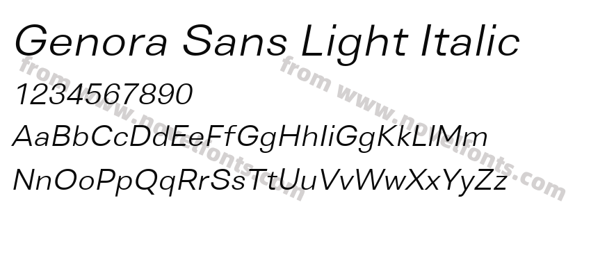 Genora Sans Light ItalicPreview