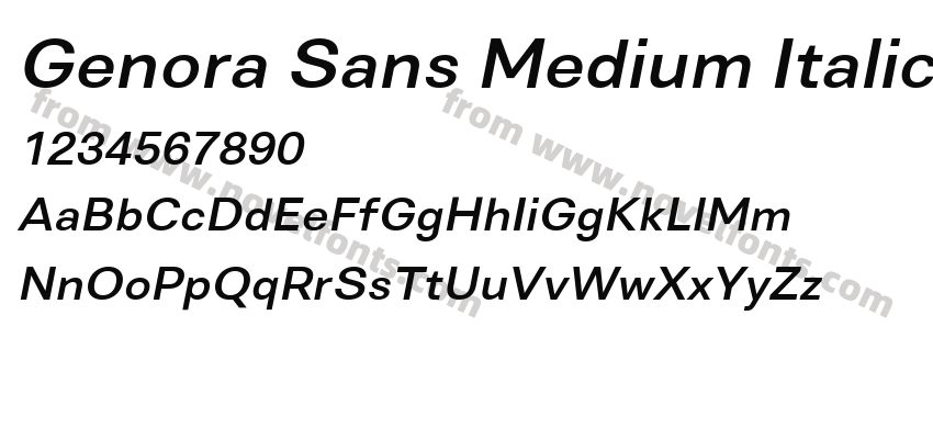 Genora Sans Medium ItalicPreview