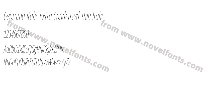 Georama Italic Extra Condensed Thin ItalicPreview