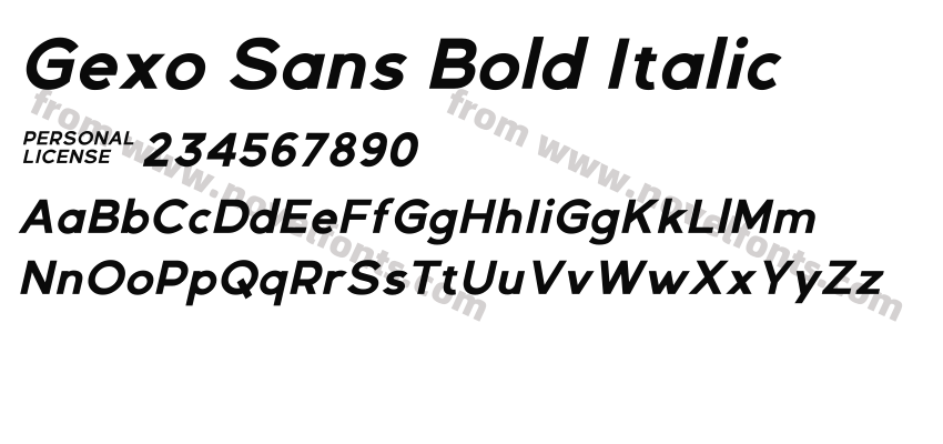 Gexo Sans Bold ItalicPreview