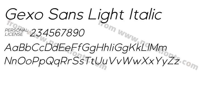 Gexo Sans Light ItalicPreview