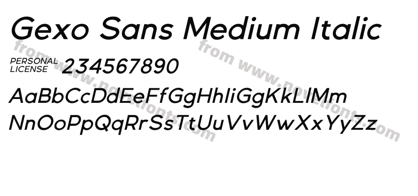 Gexo Sans Medium ItalicPreview