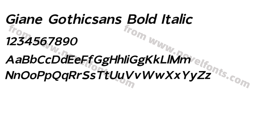 Giane Gothicsans Bold ItalicPreview