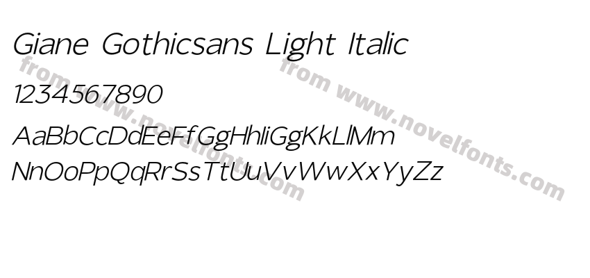 Giane Gothicsans Light ItalicPreview