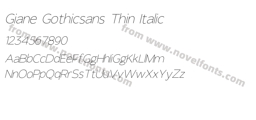 Giane Gothicsans Thin ItalicPreview