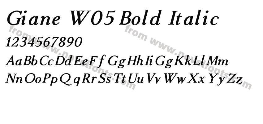 Giane W05 Bold ItalicPreview