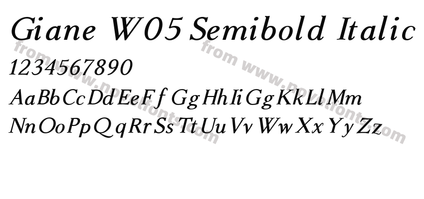 Giane W05 Semibold ItalicPreview