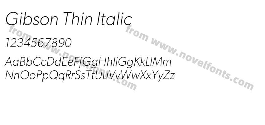 Gibson Thin ItalicPreview