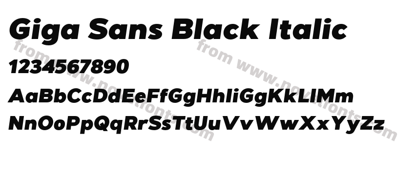 Giga Sans Black ItalicPreview