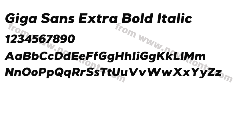 Giga Sans Extra Bold ItalicPreview