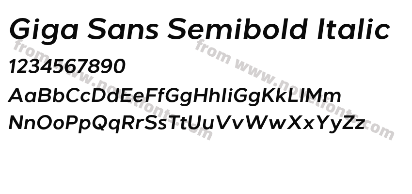 Giga Sans Semibold ItalicPreview