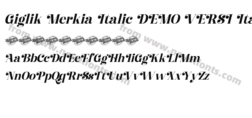 Giglik Merkia Italic DEMO VERSI ItalicPreview
