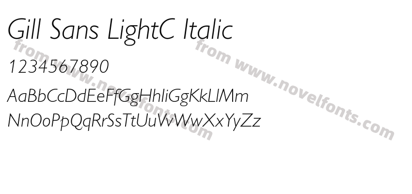 Gill Sans LightC ItalicPreview