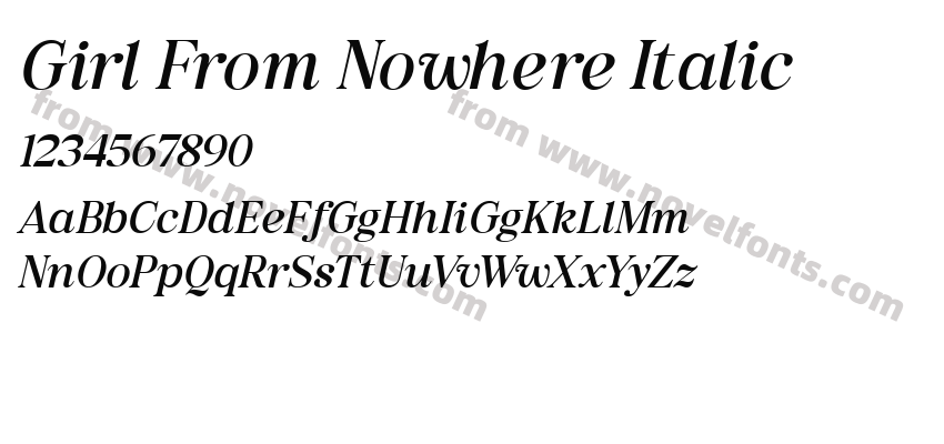 Girl From Nowhere ItalicPreview