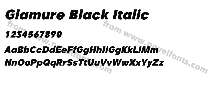 Glamure Black ItalicPreview