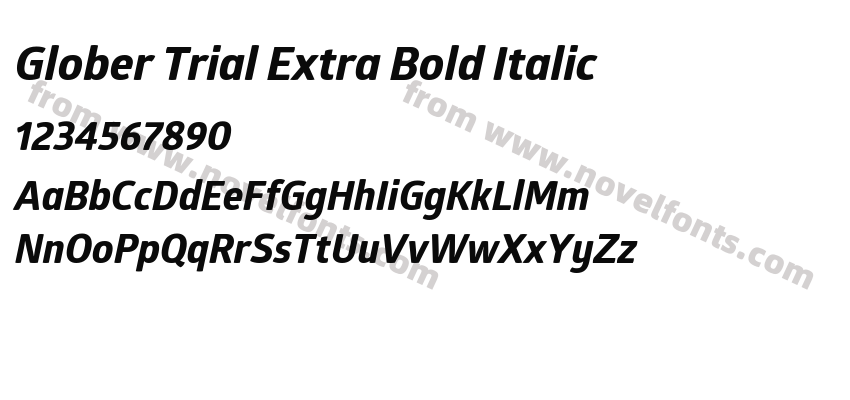 Glober Trial Extra Bold ItalicPreview