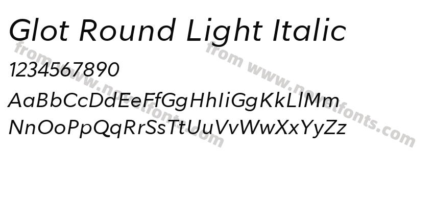 Glot Round Light ItalicPreview