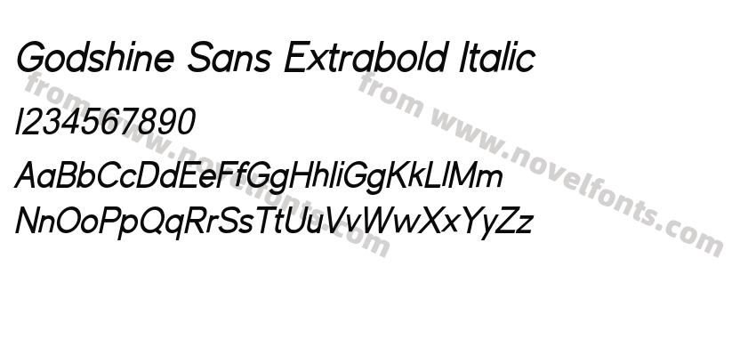 Godshine Sans Extrabold ItalicPreview