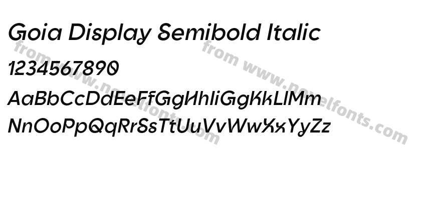 Goia Display Semibold ItalicPreview