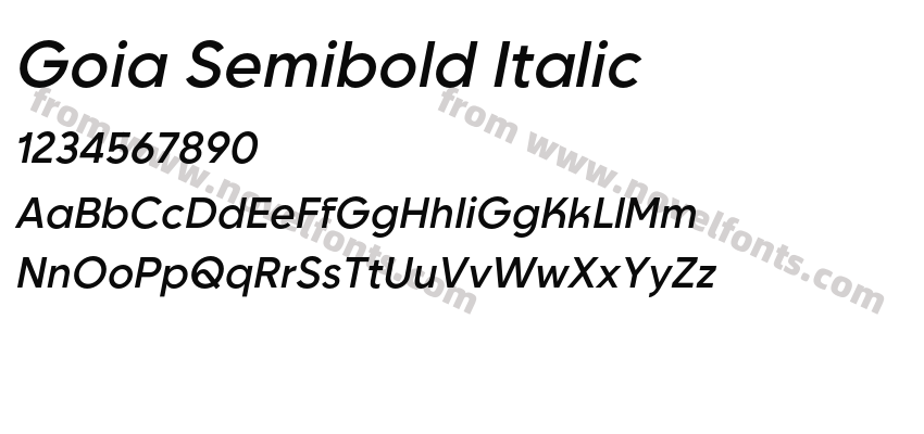 Goia Semibold ItalicPreview