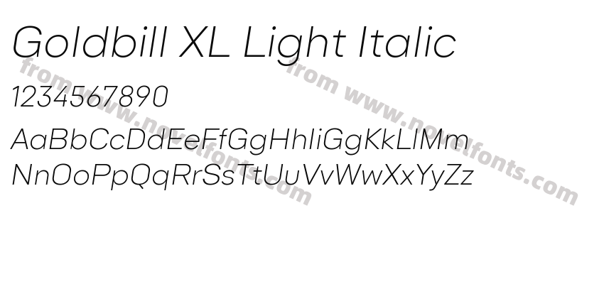 Goldbill XL Light ItalicPreview