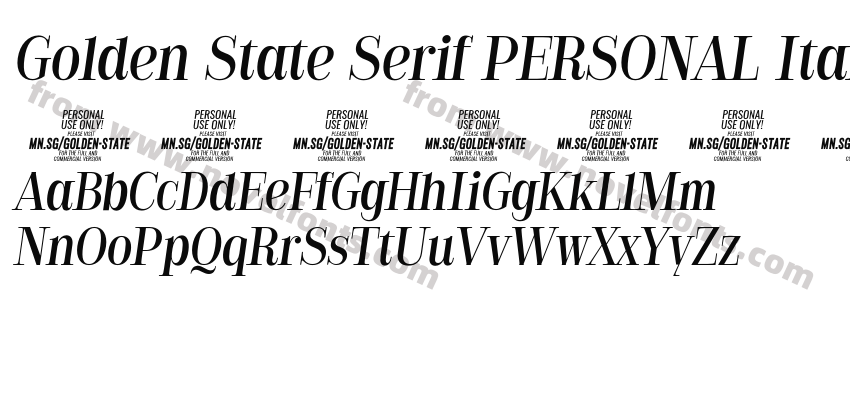 Golden State Serif PERSONAL ItalicPreview