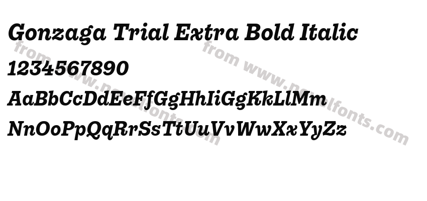 Gonzaga Trial Extra Bold ItalicPreview
