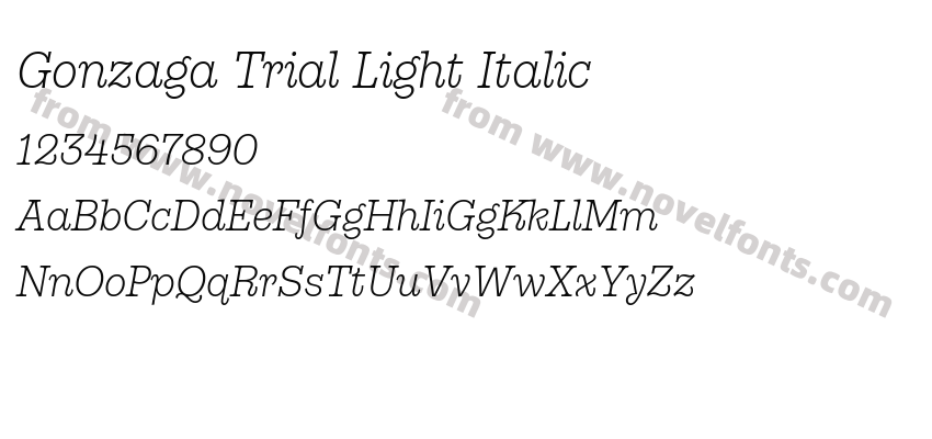 Gonzaga Trial Light ItalicPreview