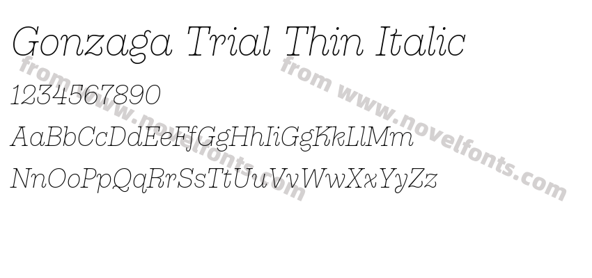 Gonzaga Trial Thin ItalicPreview